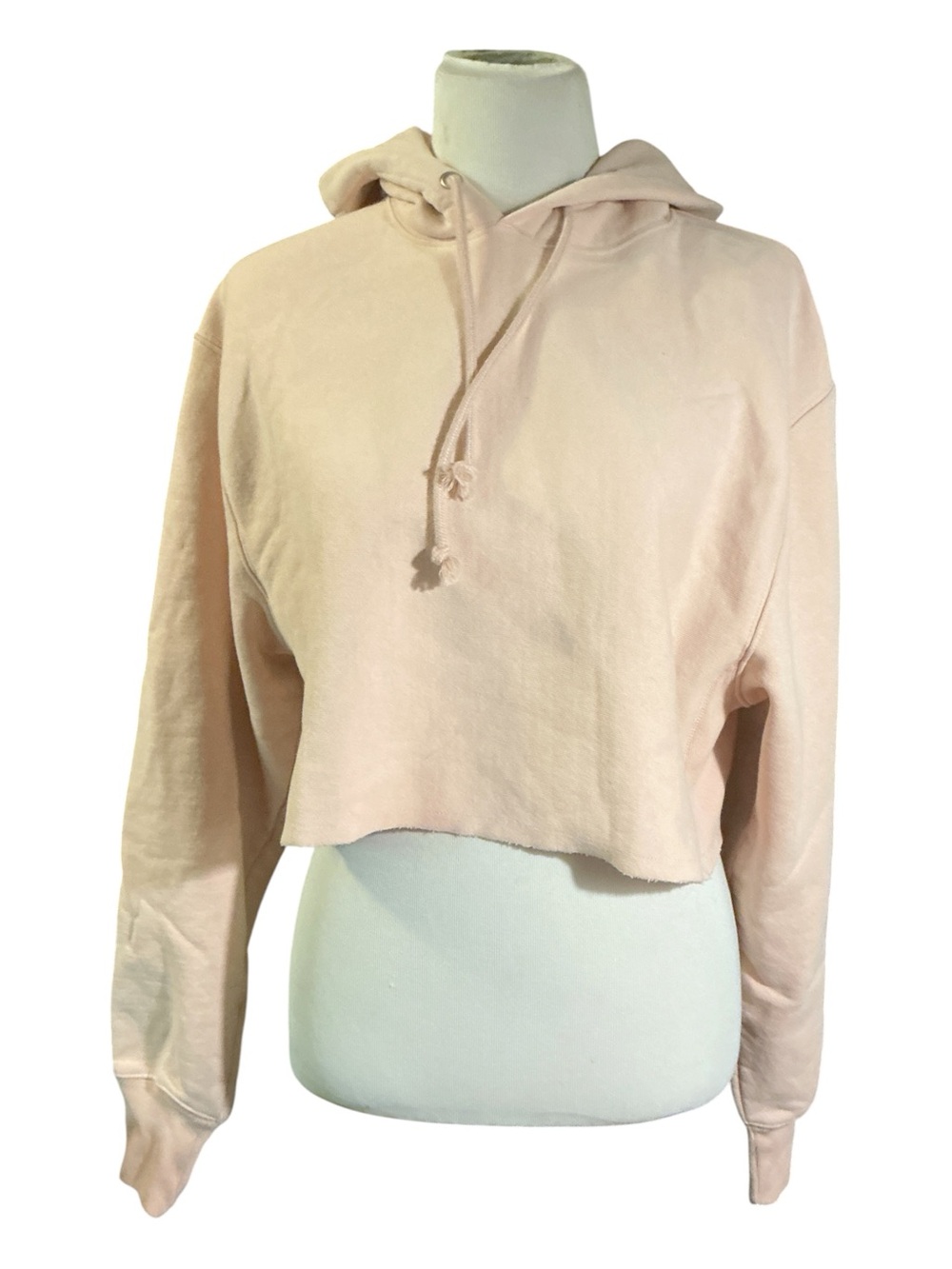 Champion Cropped Hoodie in Pale Pink